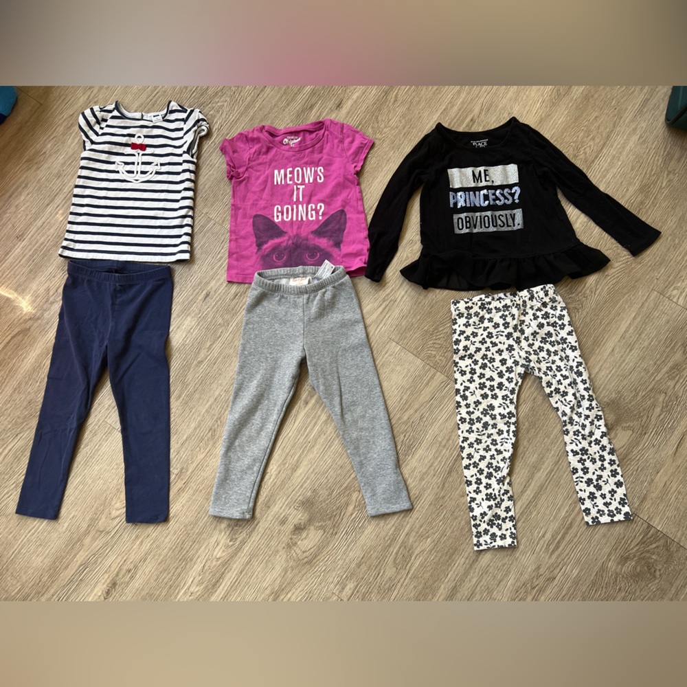 Bundle: Cat & Jack Kids Matching Set - Black, Pink, Gray, Navy, White